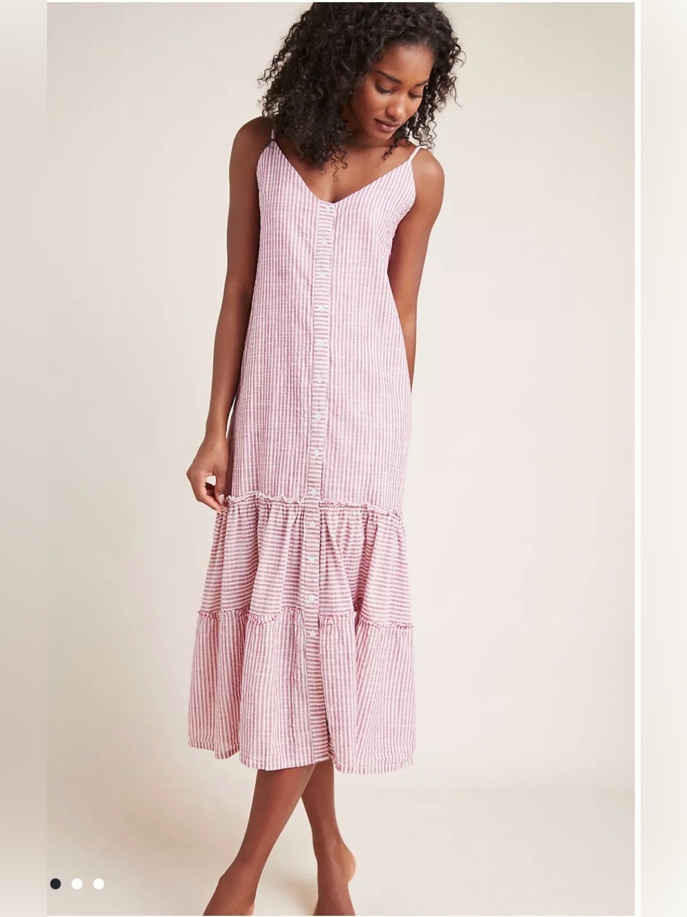 NWT Sundry Striped Tiered Midi Dress Size 2/Medium Anthropologie